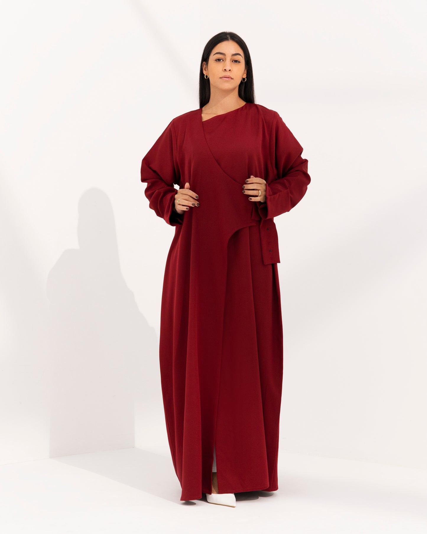 Belted contemporary abaya