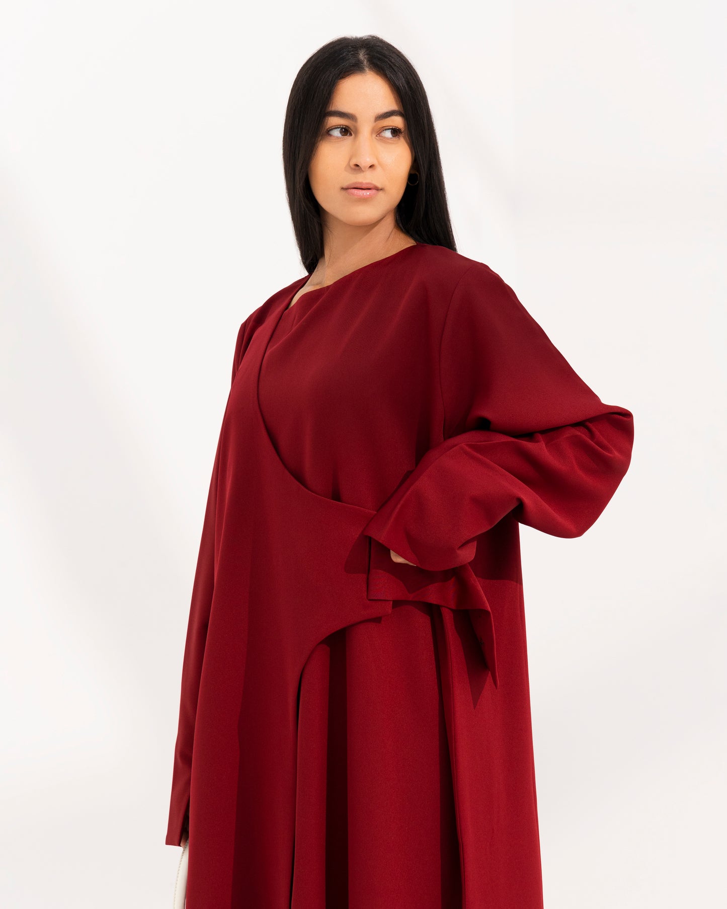 Belted contemporary abaya