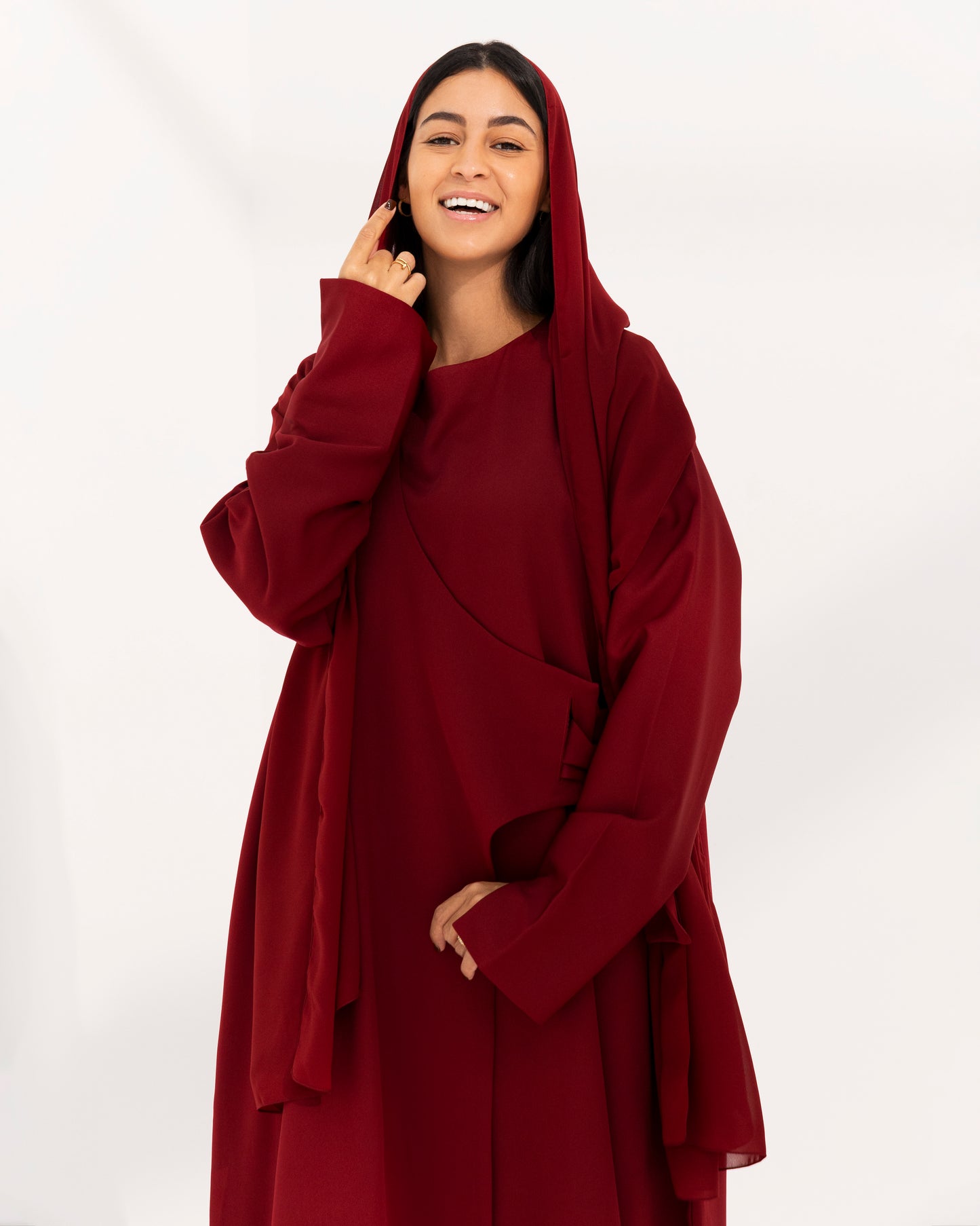 Belted contemporary abaya