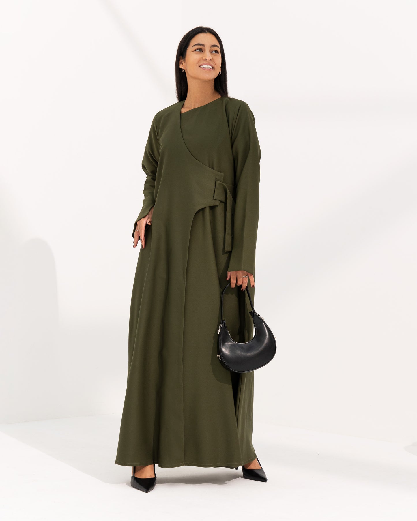 Belted contemporary abaya