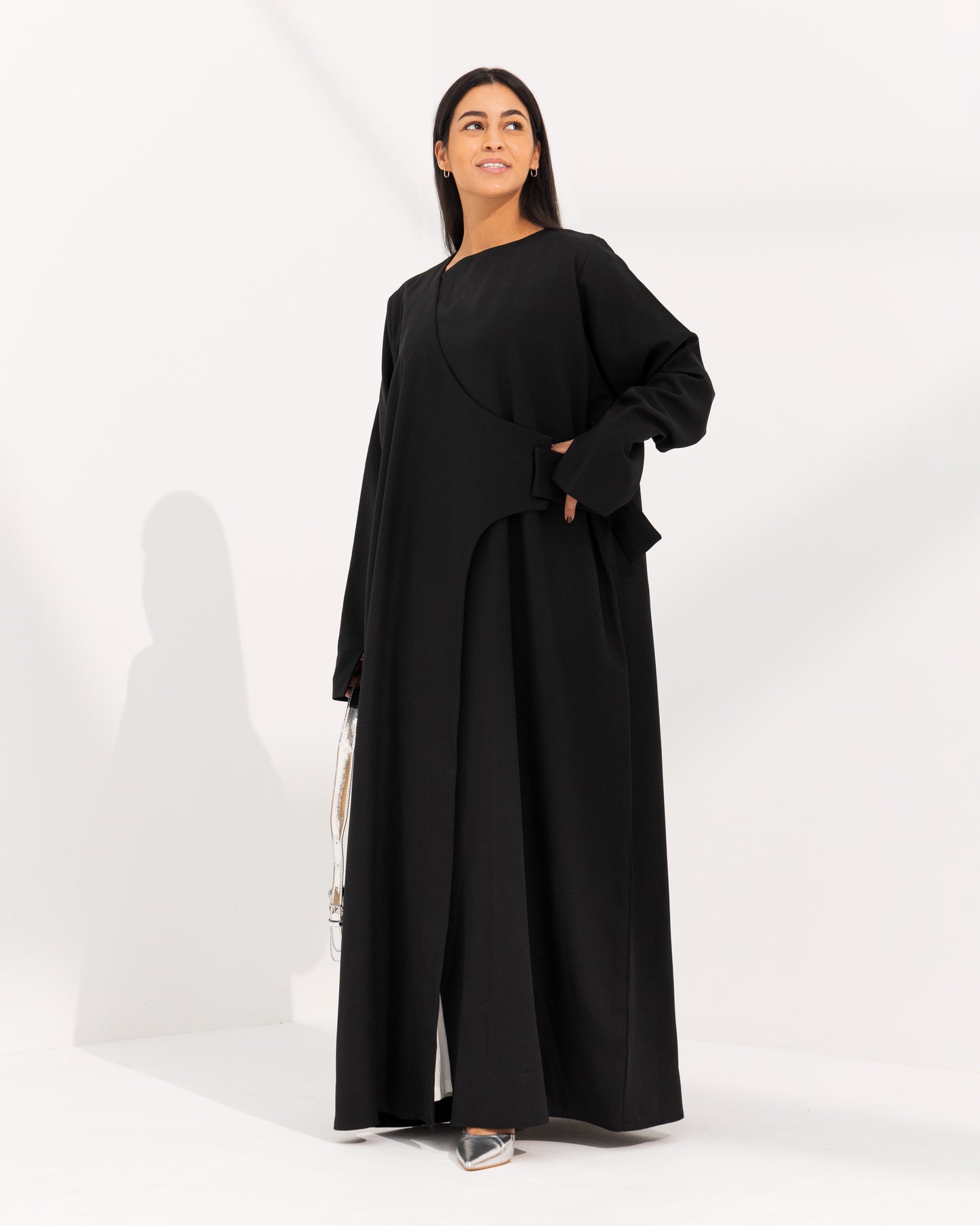 Belted contemporary abaya