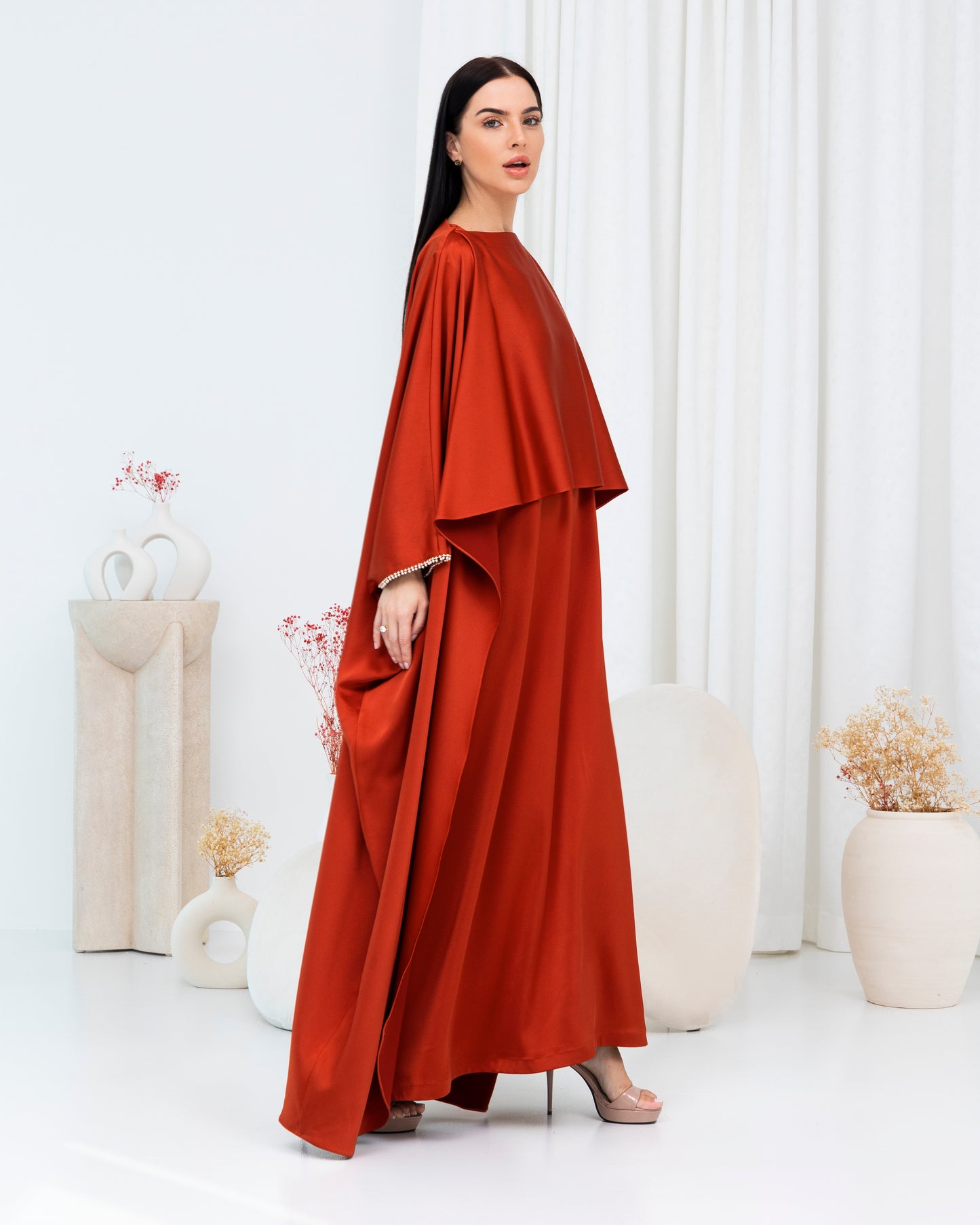 Cape abaya in Bunt Orange