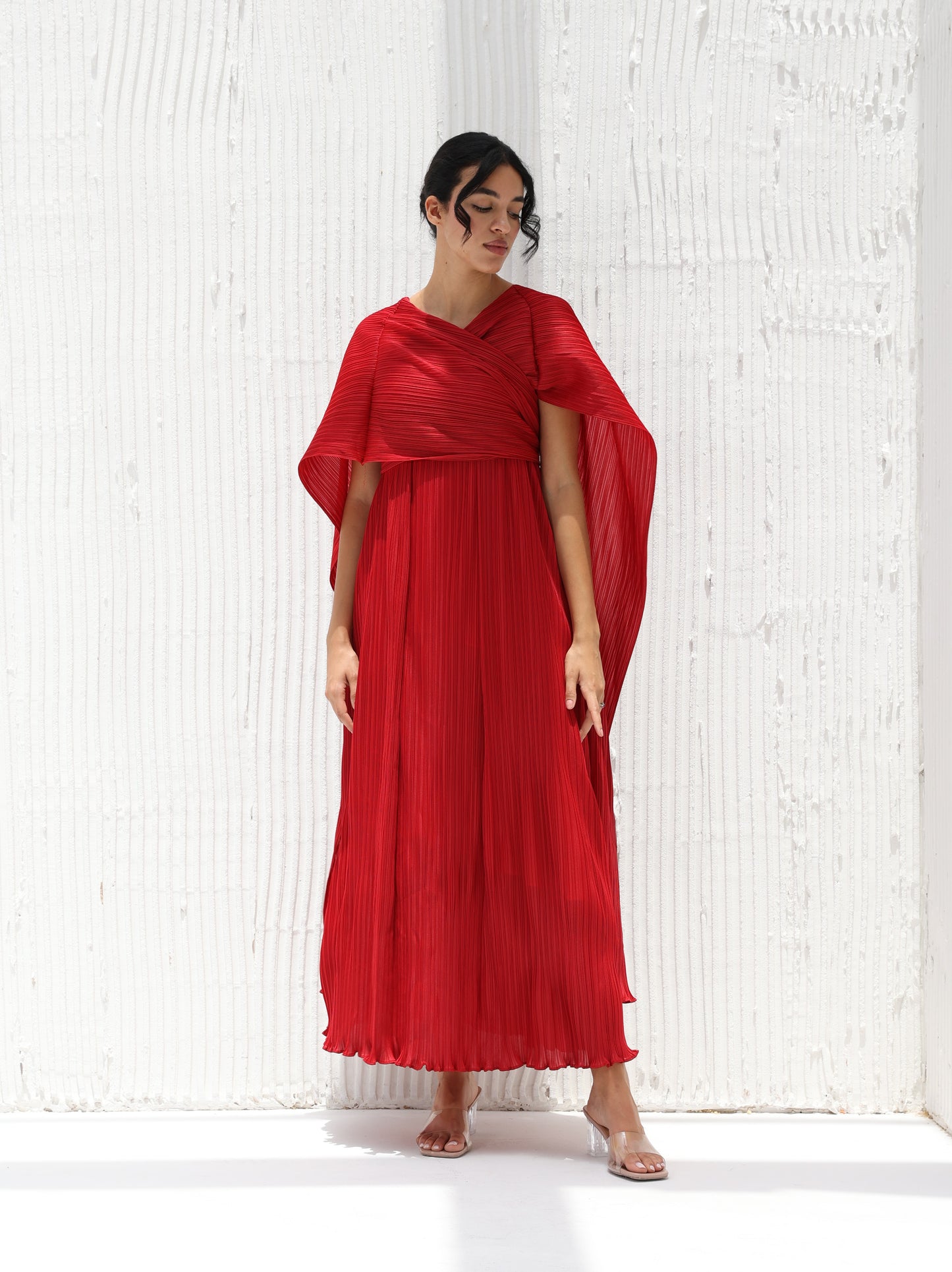 Pleated long dress