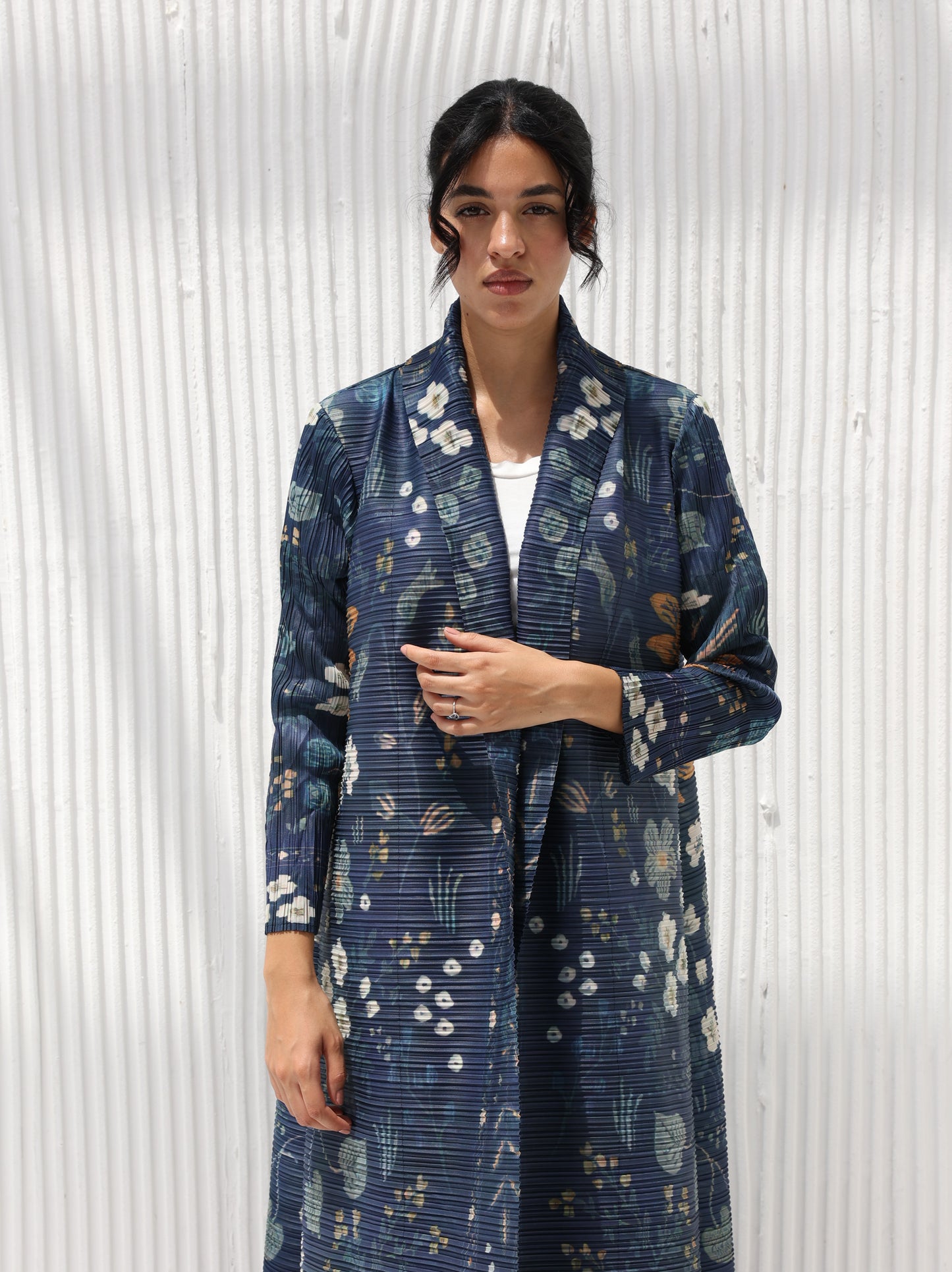 Pleated Patterned Abaya