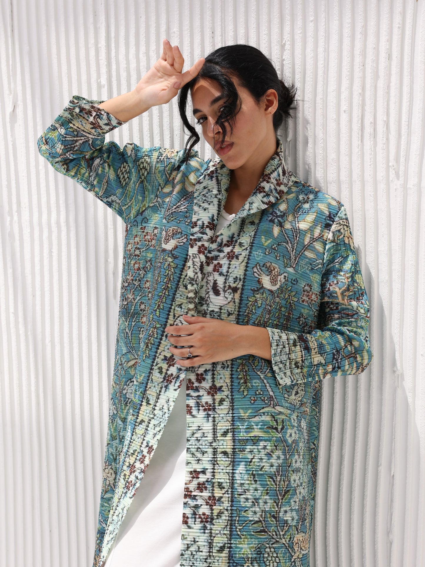 Pleated Patterned Abaya