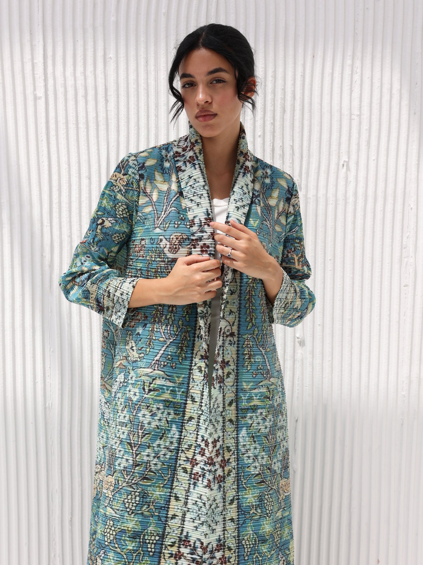 Pleated Patterned Abaya