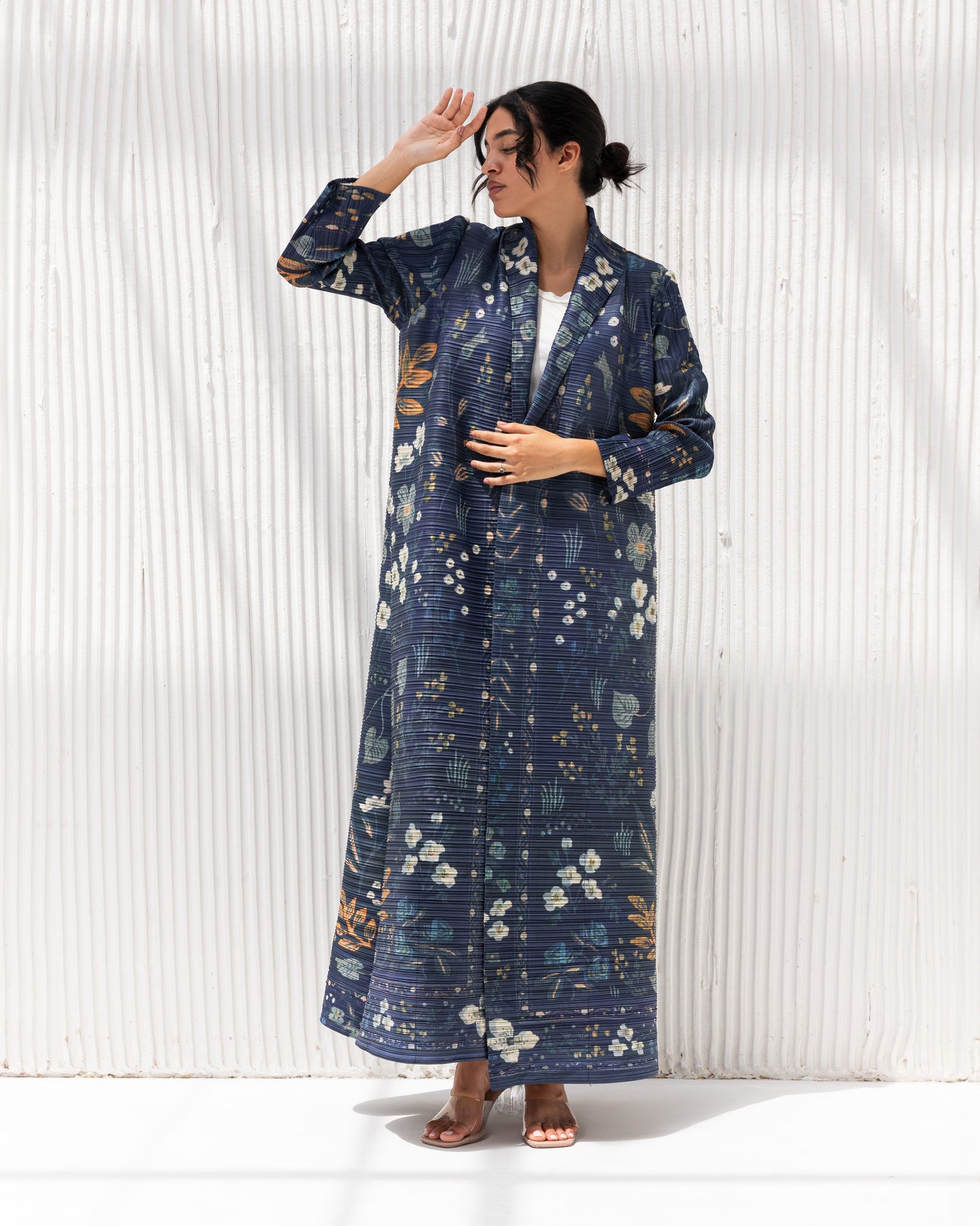 Pleated Patterned Abaya