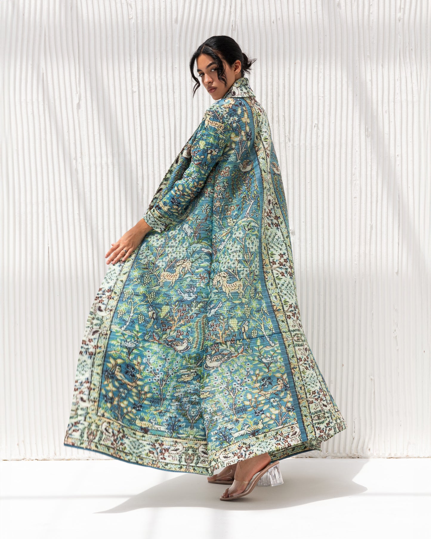 Pleated Patterned Abaya