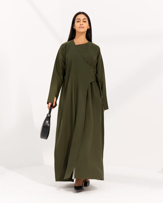 Belted contemporary abaya