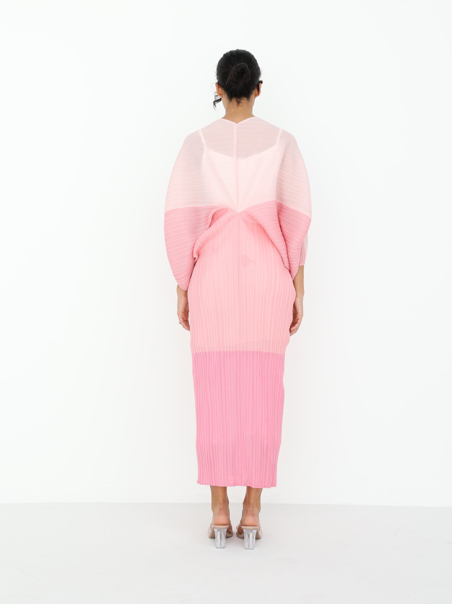 Pleated ombre dress