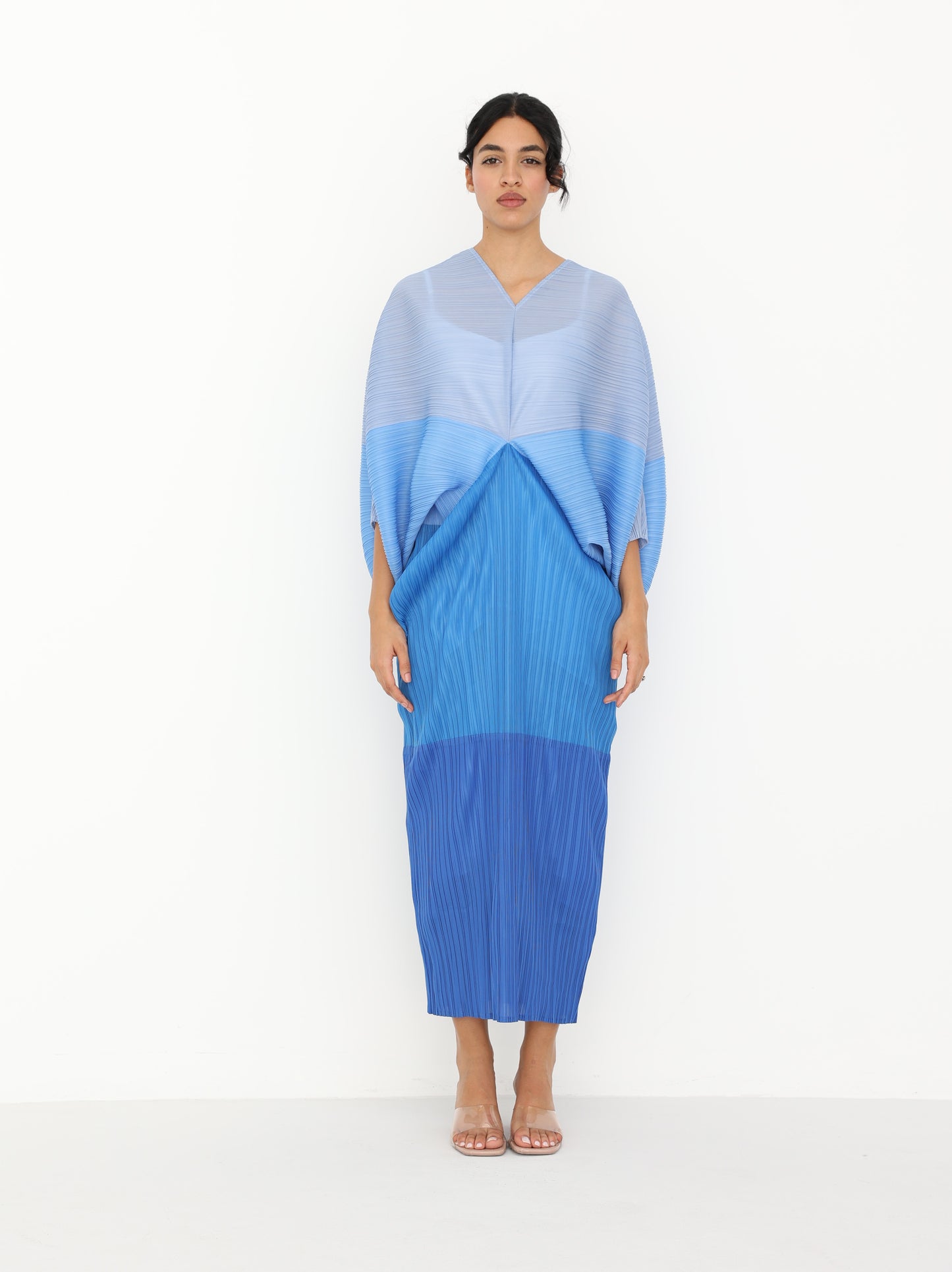 Pleated ombre dress