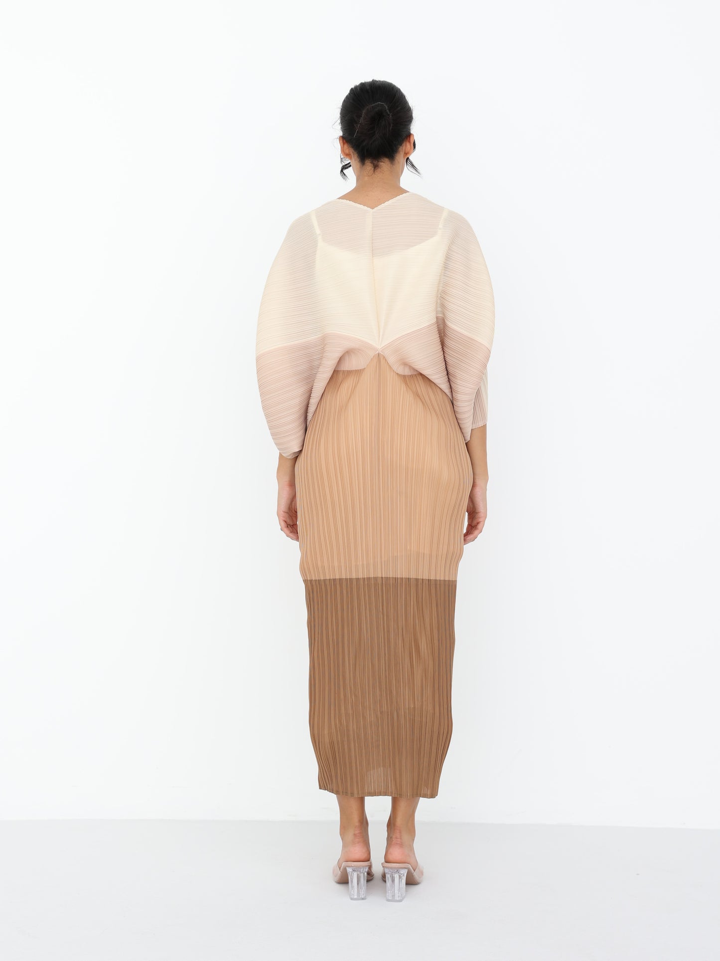 Pleated ombre dress