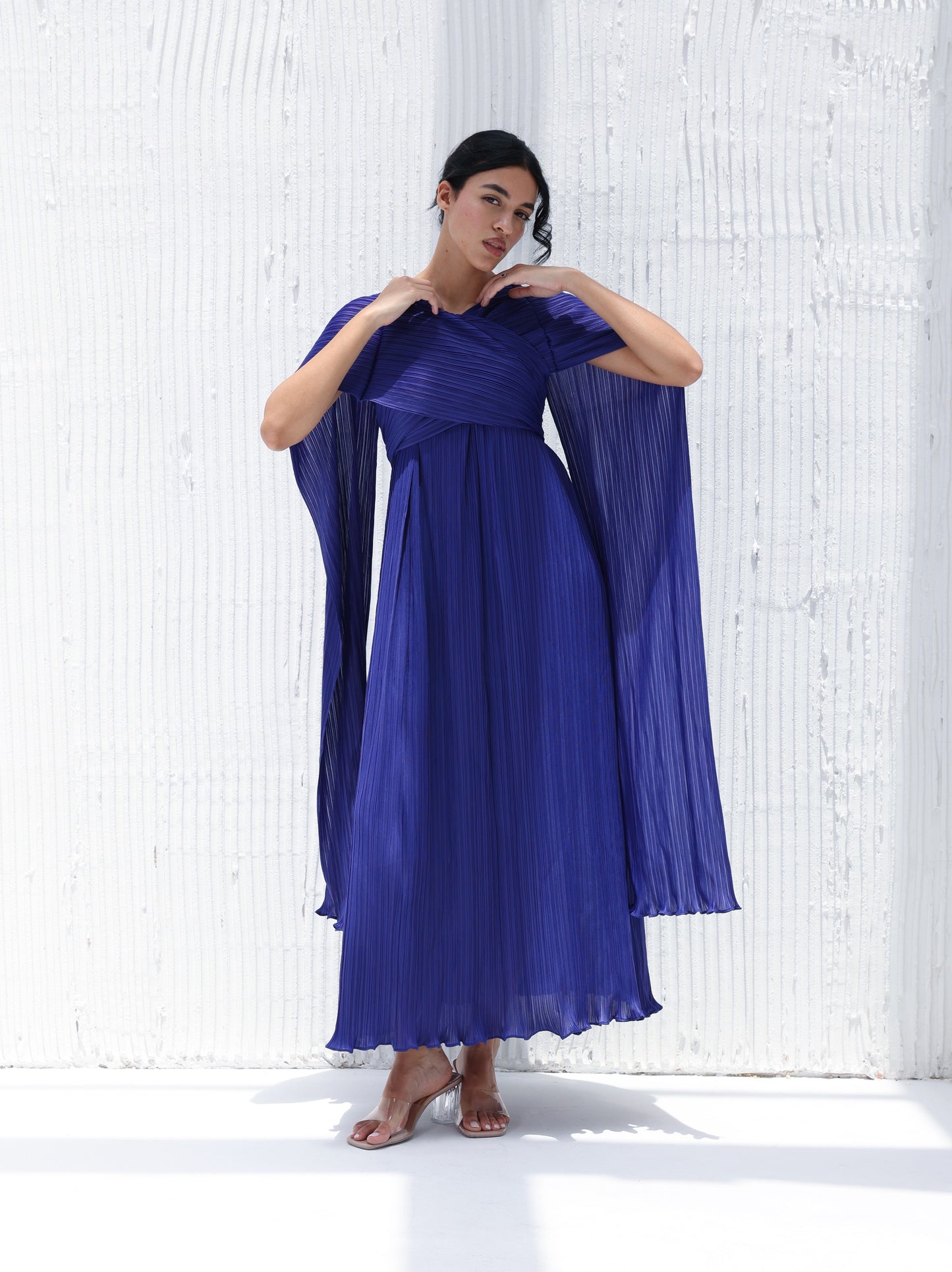 Pleated long dress