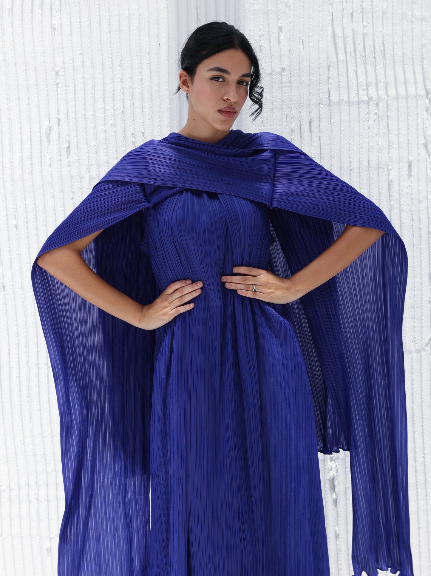 Pleated long dress