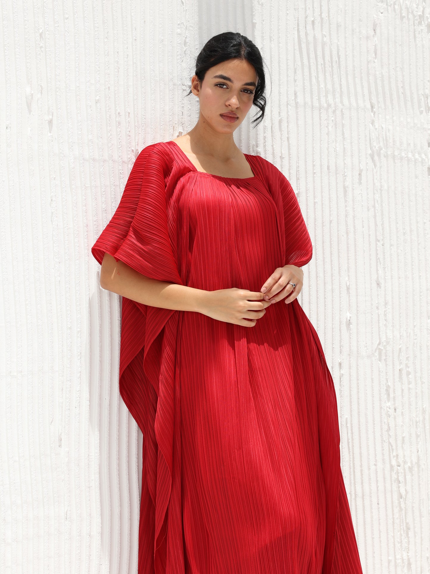 Pleated long dress