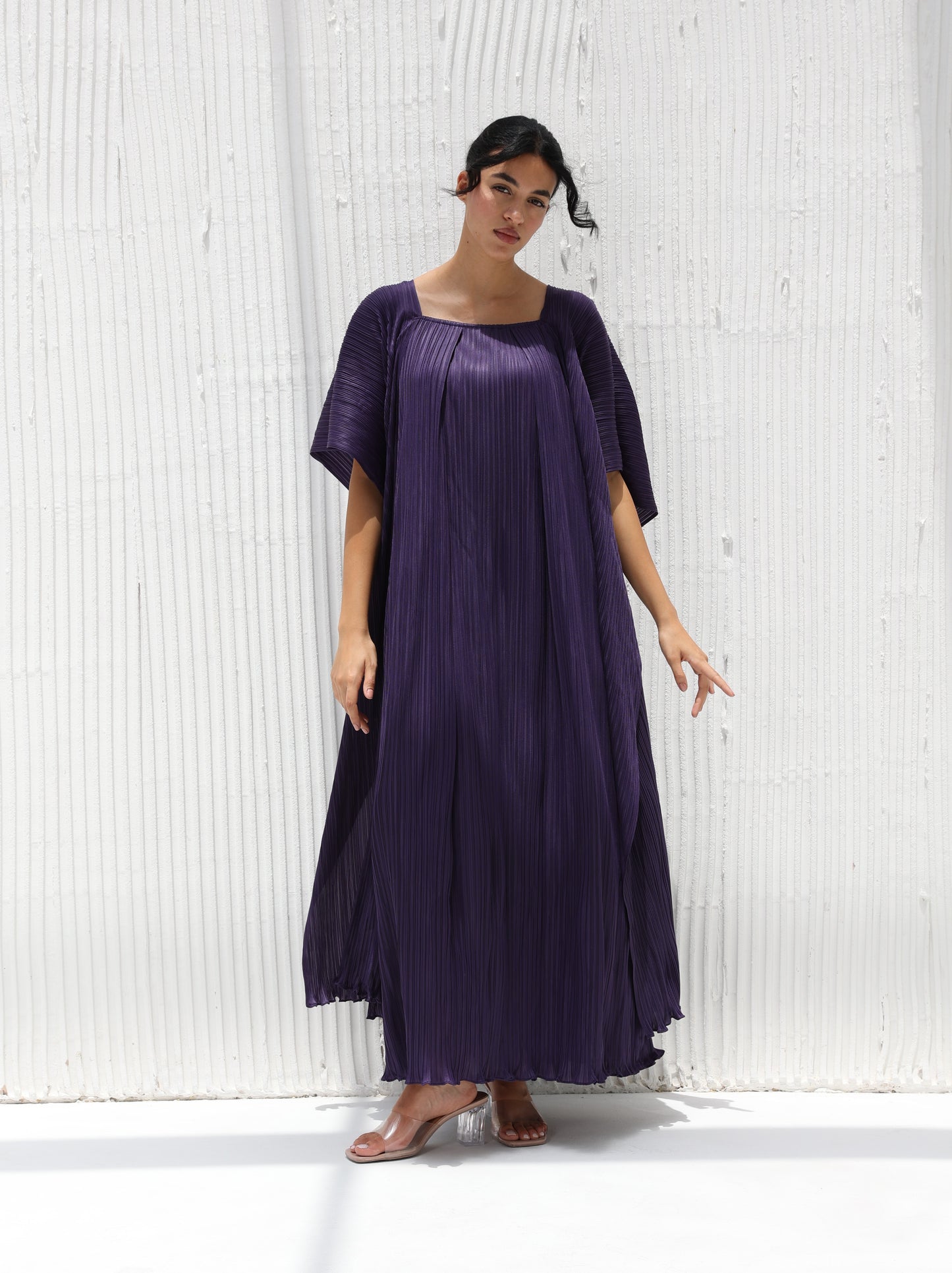 Pleated long dress