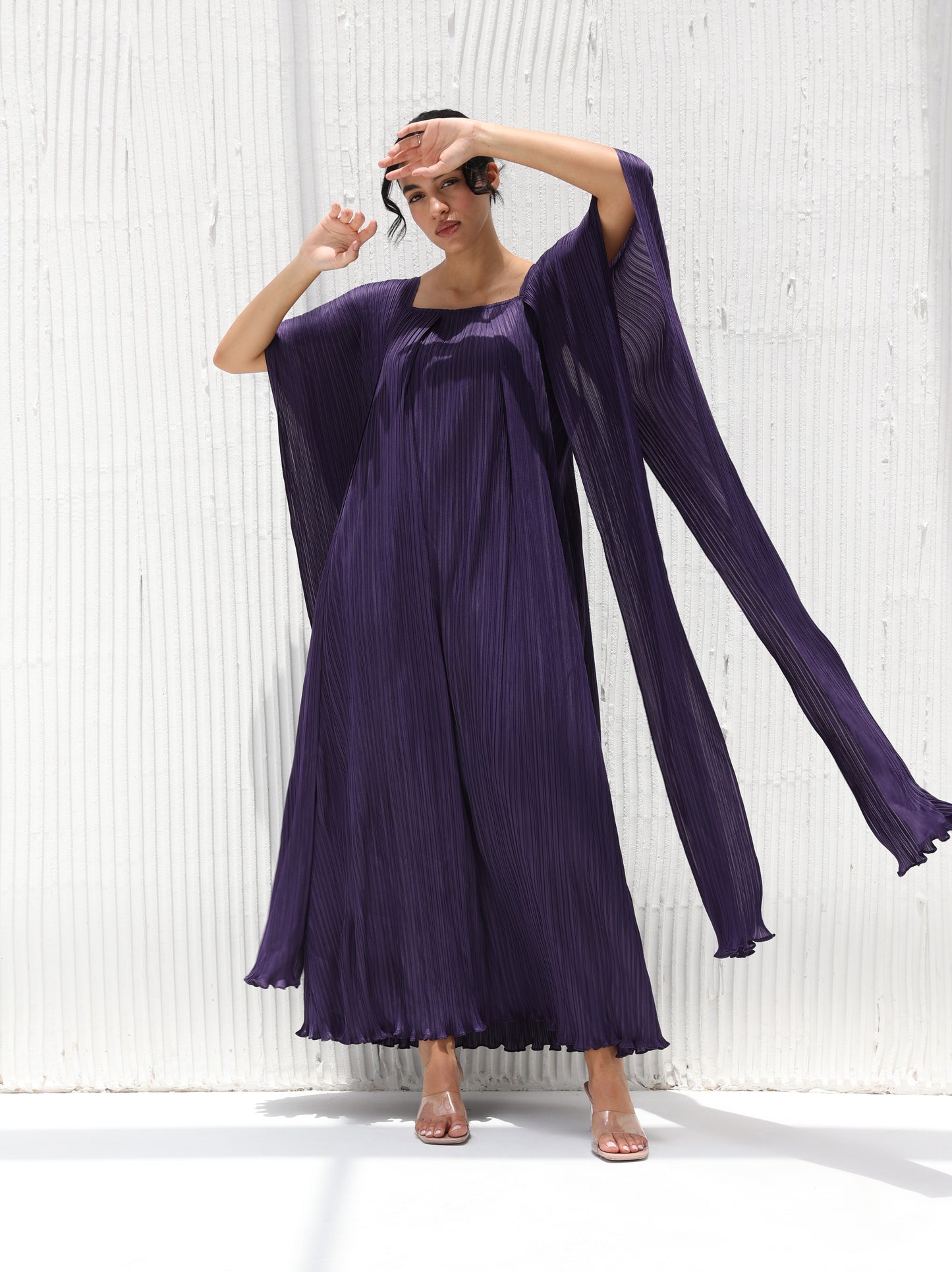 Pleated long dress