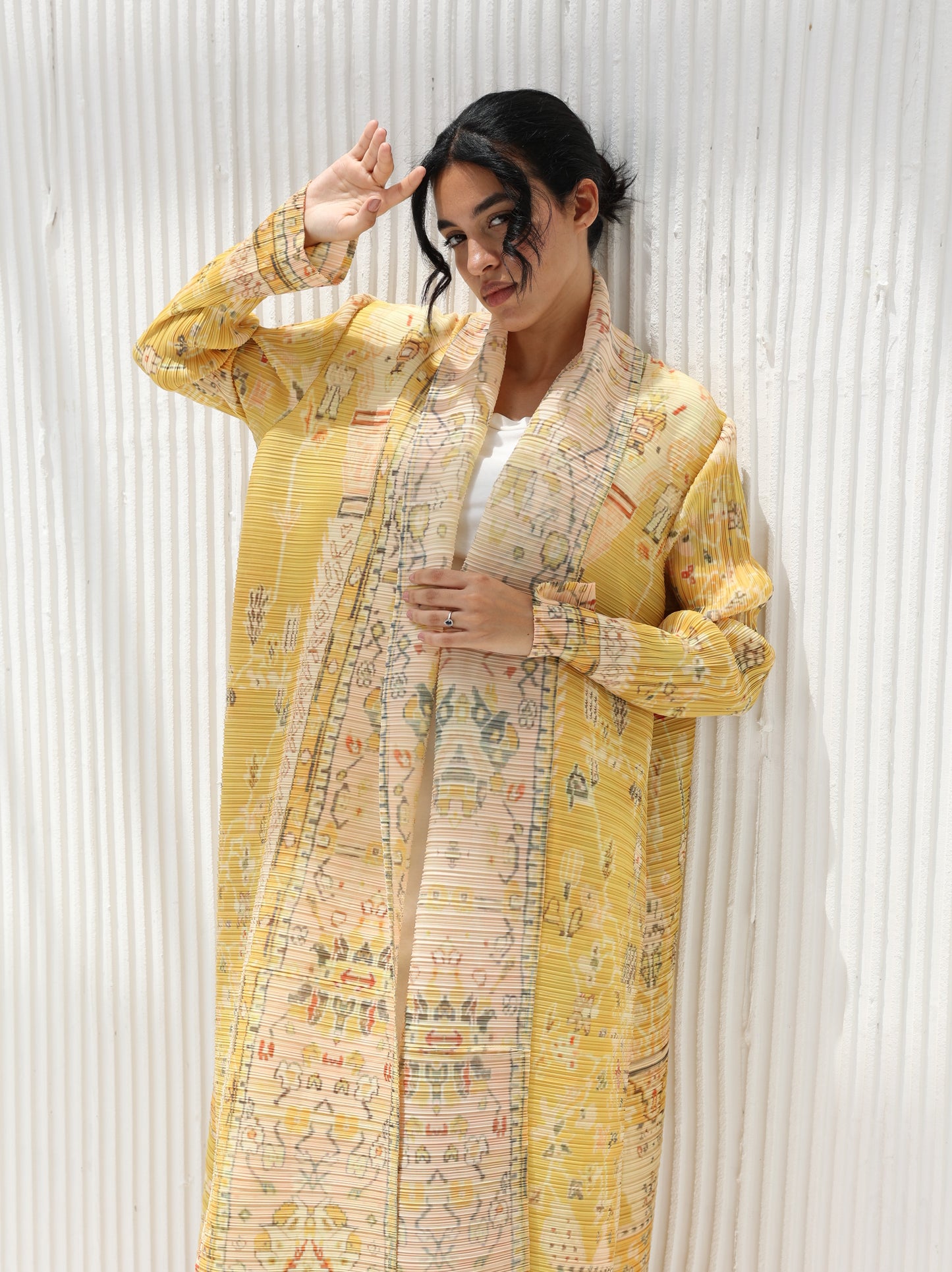 Pleated Patterned Abaya