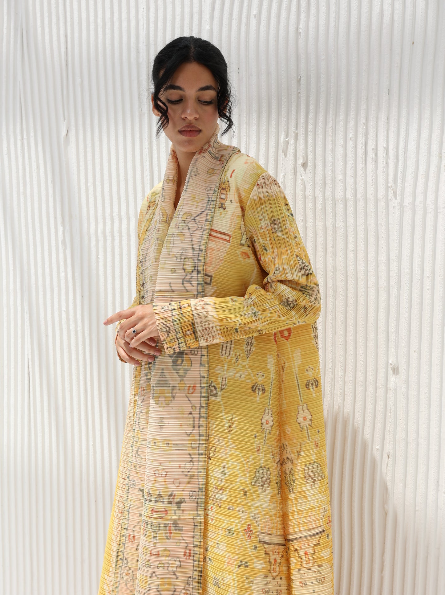 Pleated Patterned Abaya