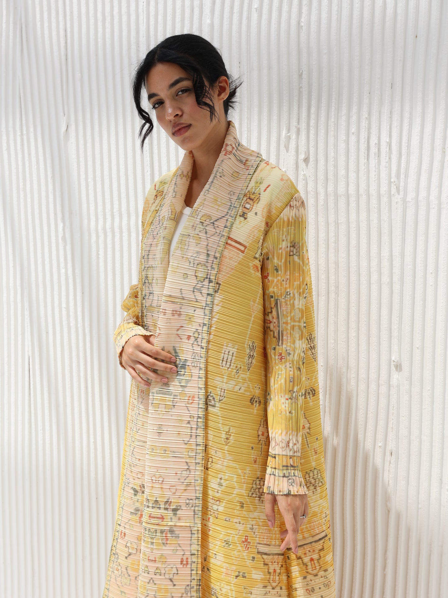 Pleated Patterned Abaya