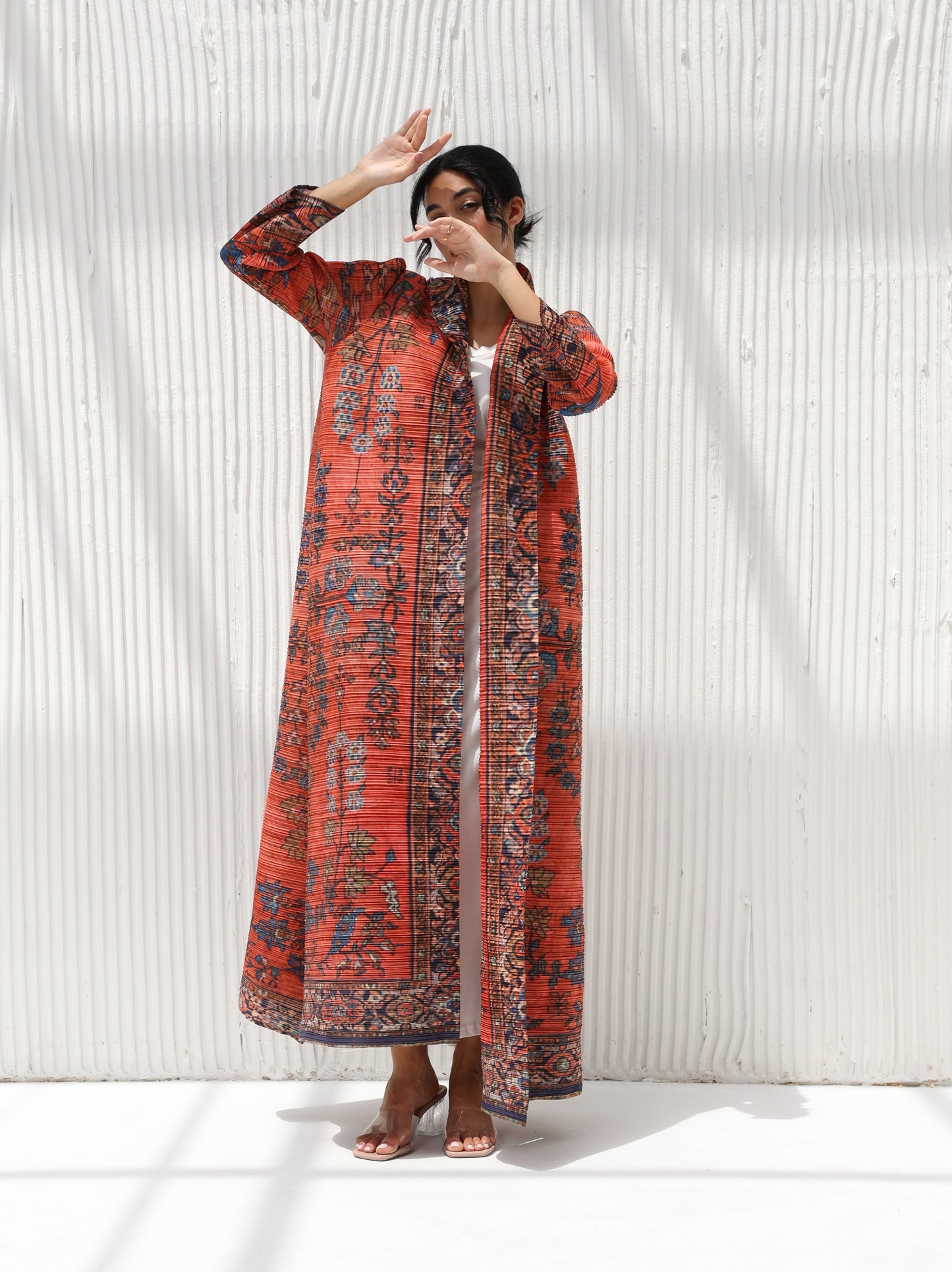 Pleated Patterned Abaya