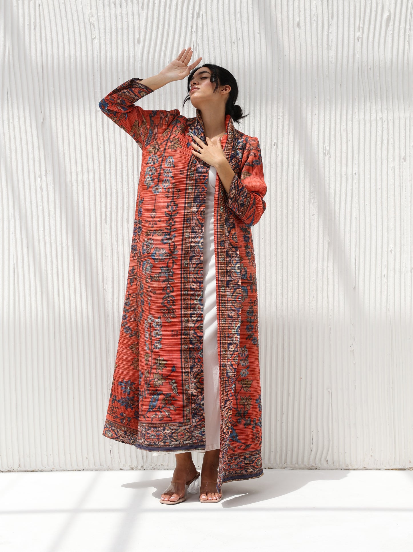 Pleated Patterned Abaya