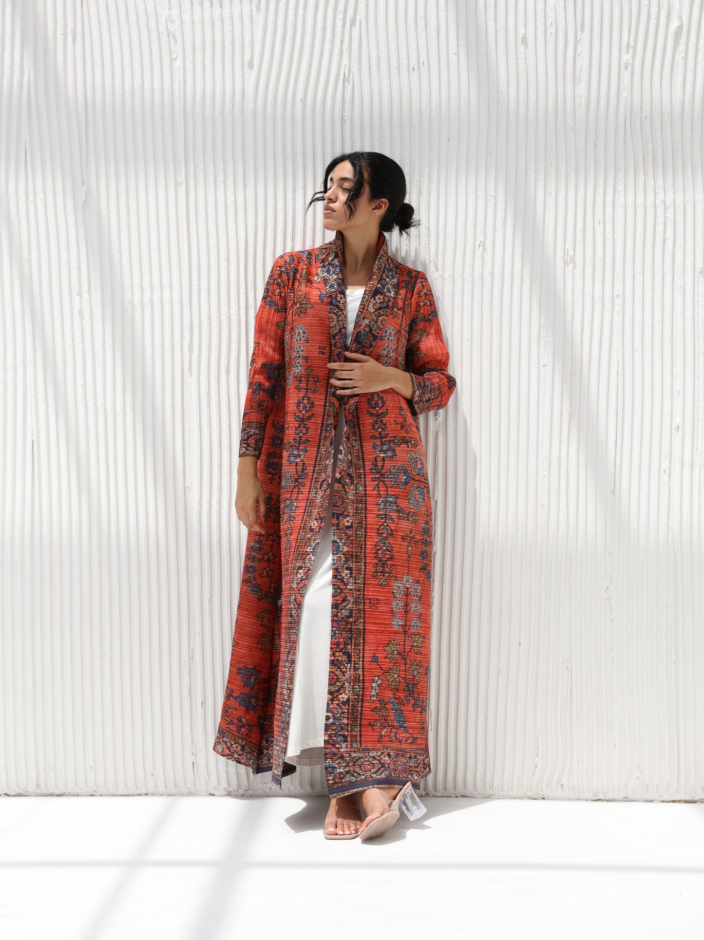 Pleated Patterned Abaya