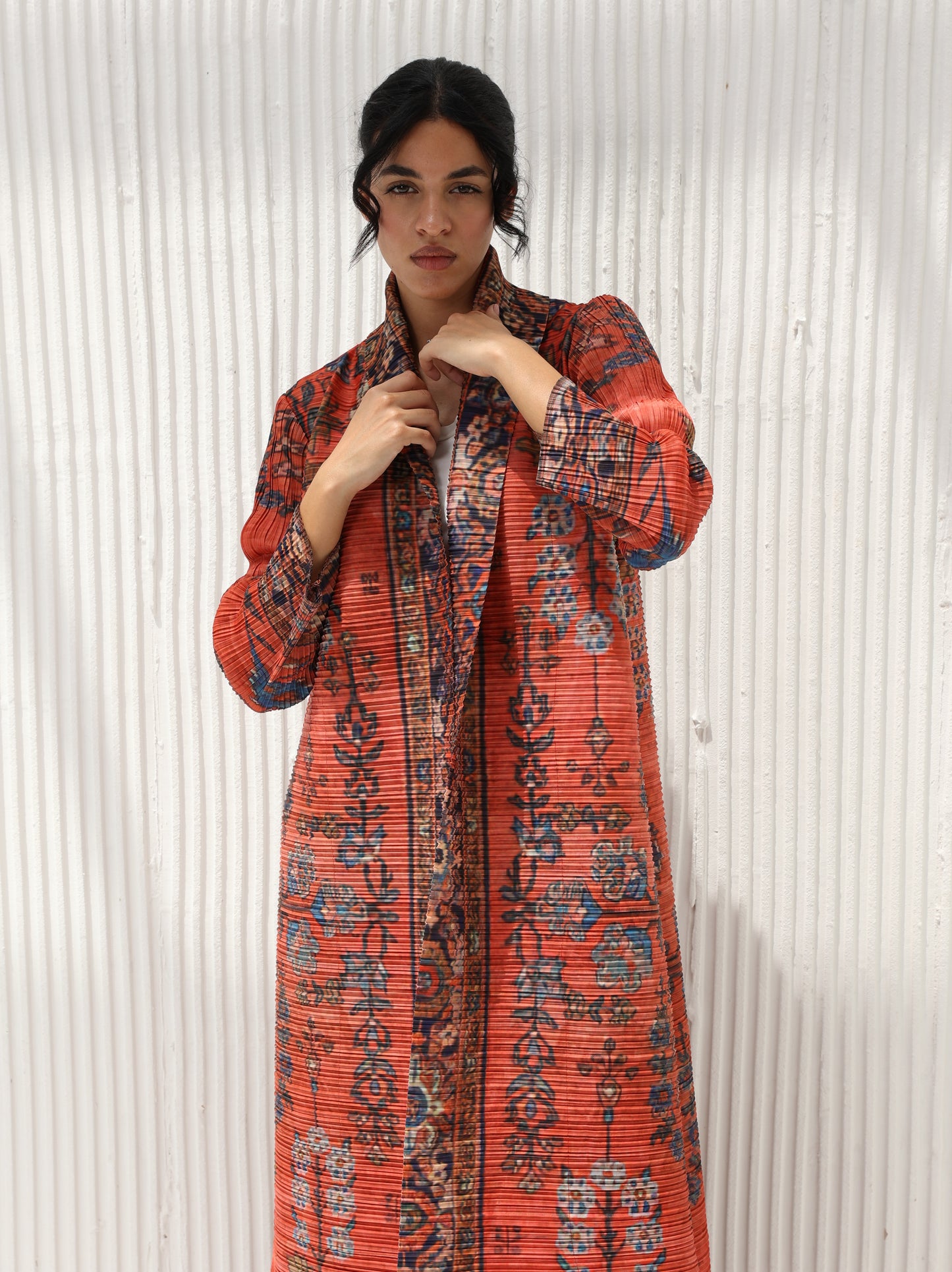 Pleated Patterned Abaya