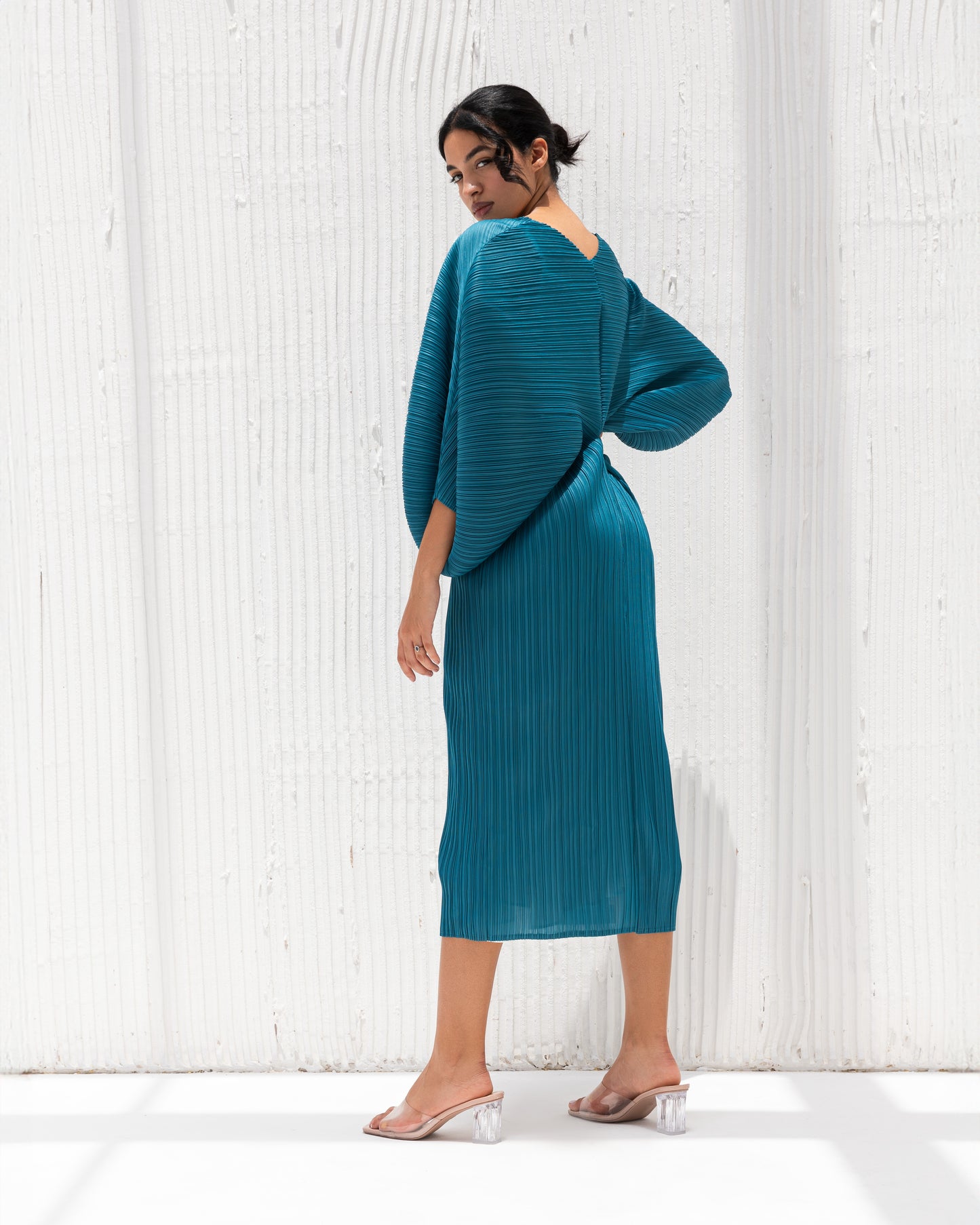 Pleated midi dress