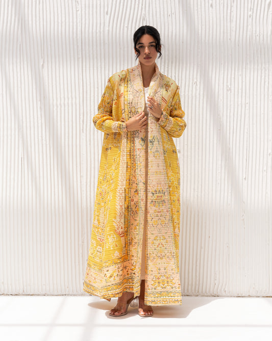 Pleated Patterned Abaya