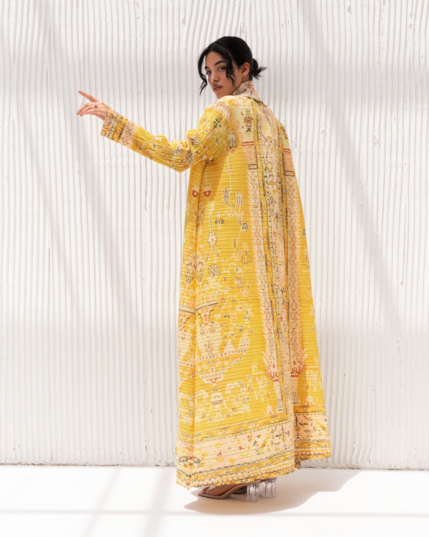 Pleated Patterned Abaya