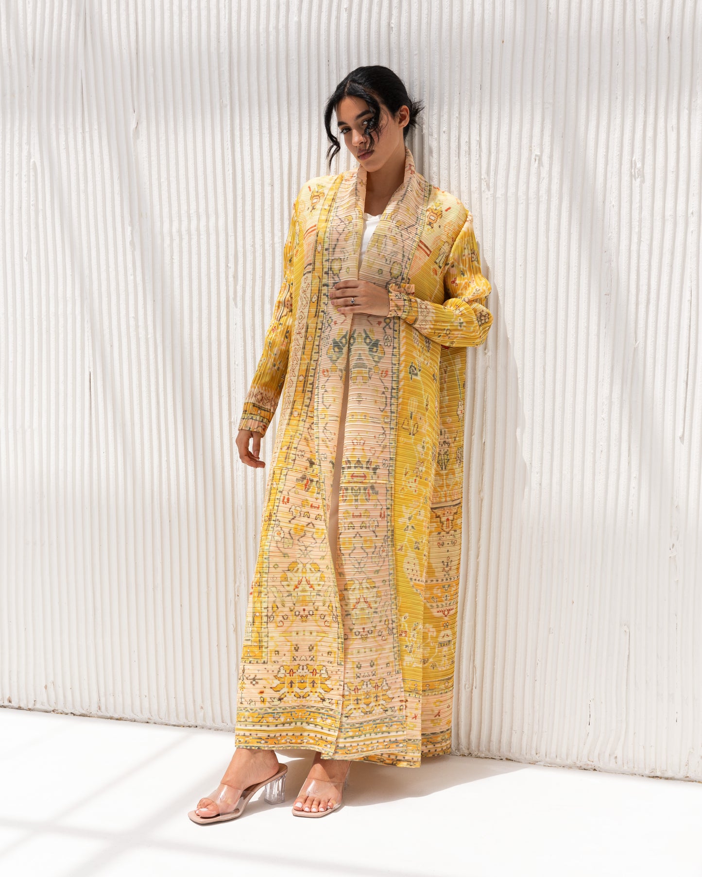 Pleated Patterned Abaya