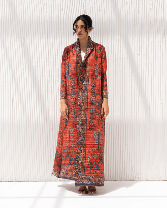 Pleated Patterned Abaya