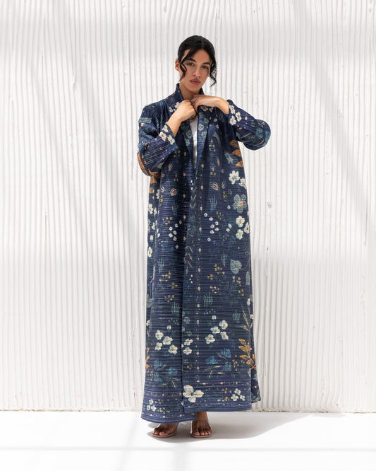 Pleated Patterned Abaya