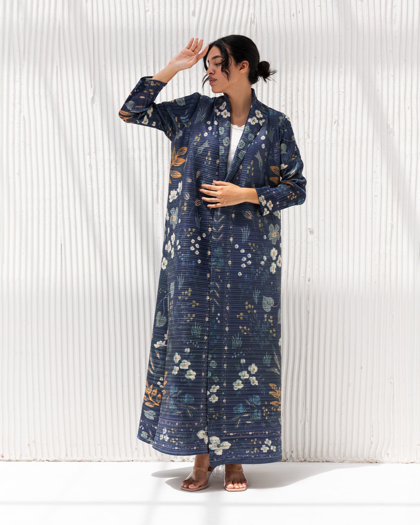 Pleated Patterned Abaya