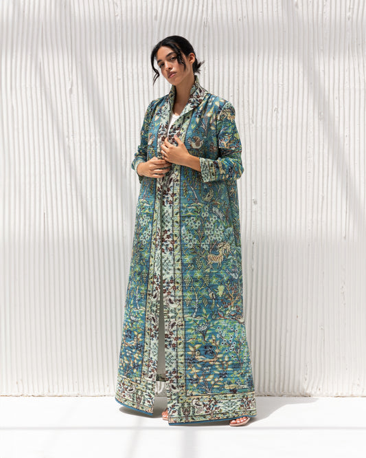 Pleated Patterned Abaya